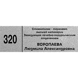 Табличка офисная методом лазерной гравировки 100х300 мм, фото 1