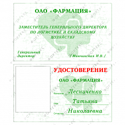 Вкладыш в удостоверение (Вариант18), фото 1